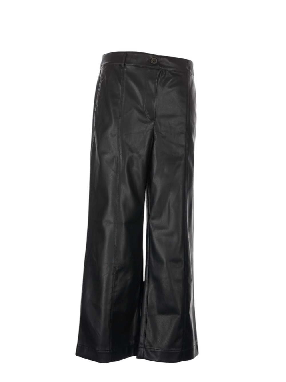 Loft Wide Leg Faux Leather Pants Size 12 Brown Office Thanksgiving Teacher NWT